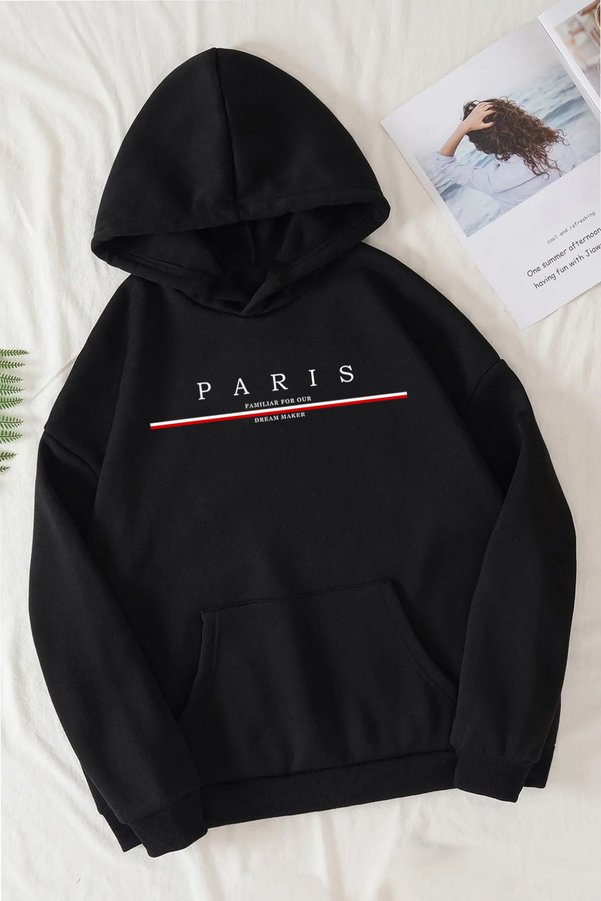 trendypassion Paris Printed Cotton Oversize Sweatshirt