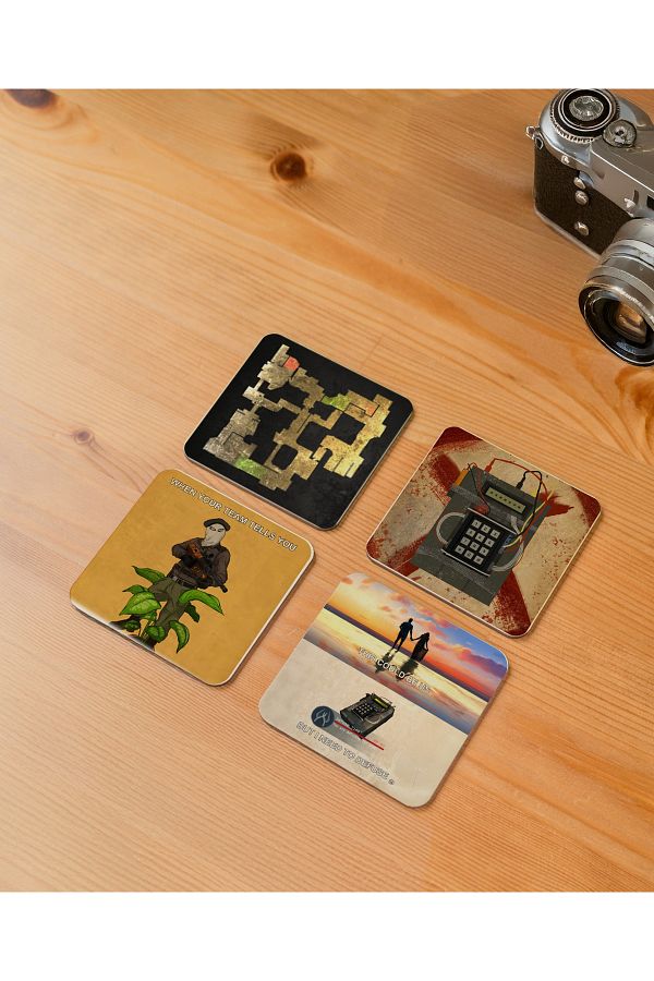 arslart-Workshop Counter-Strike Themed Wooden Coasters Set of 4 (10X10 cm) 1