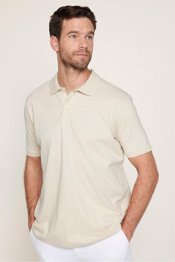 Tudors-Men's Regular Fit Classic Cut 100% Cotton Plain Pique Mink Jacquard Lapel T-Shirt 1