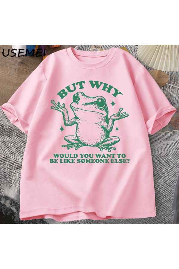 Drippy-But Why You Want to Be Like Someone Else T-Shirt Men Retro Funny Frog Graphic t Shir 1