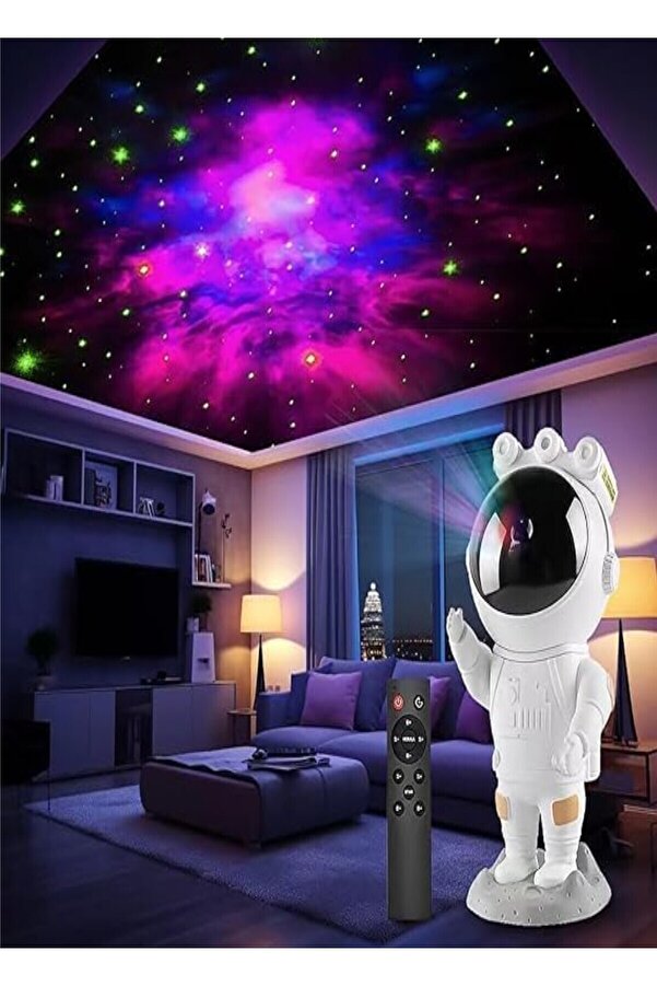 Hyd Astronot Led Gece Lambası Uzaktan Kumandalı Ayarlanabilir Projektör