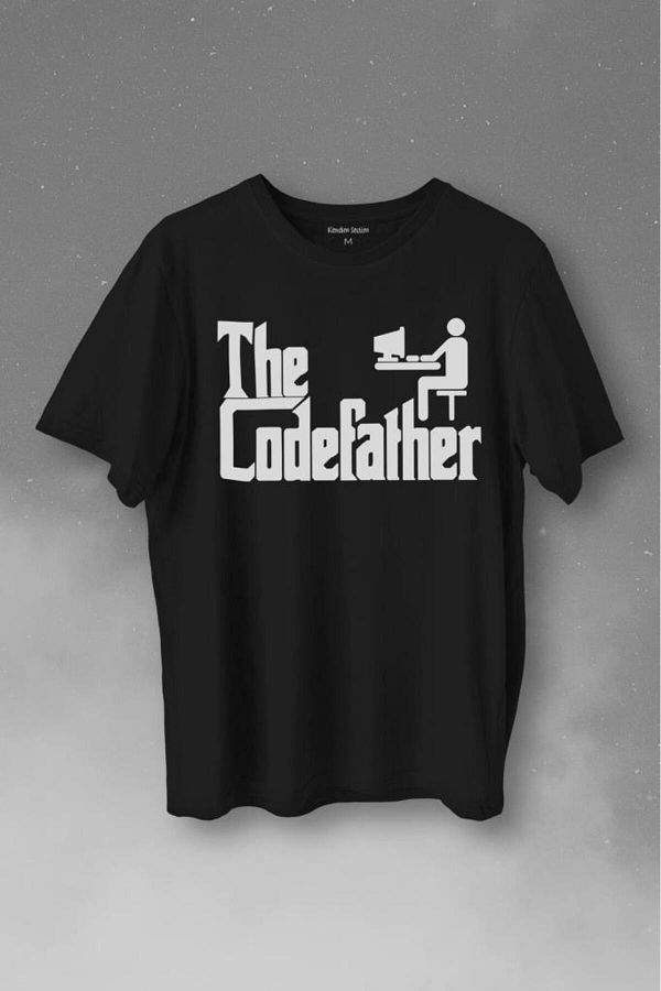 Kendim Seçtim-Tricou imprimat The Codefather Godfather Computer Code Pirate Hacker Software Developer Tricou unisex 1