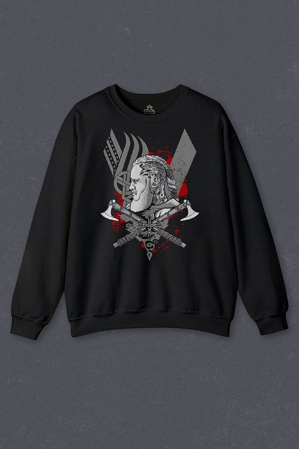 so cool-Unisex Sweatshirt Vikings Ragnar Lothbrok Vikings Warrior Printed Sweat 1