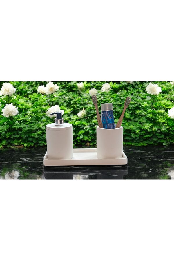 Chiko Mall-Luxury Marble Patterned Concrete Bathroom Accessory Set (3 Pieces) 1