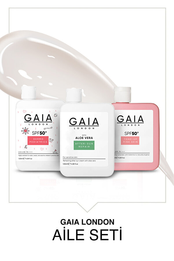 Gaia London Güneş Krem Seti Aile 3 Lü Set ( Tone Up-dermo Pediatrik-aloe Vera)