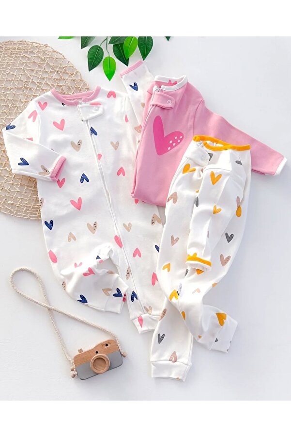 ENİA BABY Kız Bebek Fermuarlı Manşetli Mevsimlik Tulum