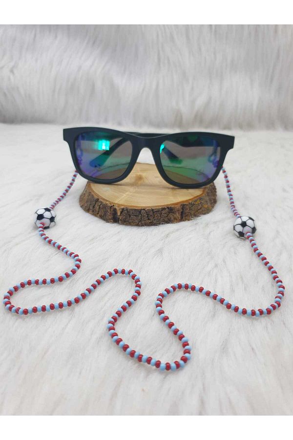 HAPPY HANDMADE-Children's Glasses Chain with Fanatic Side Football Themed Glasses Chain Glasses Accessory 1