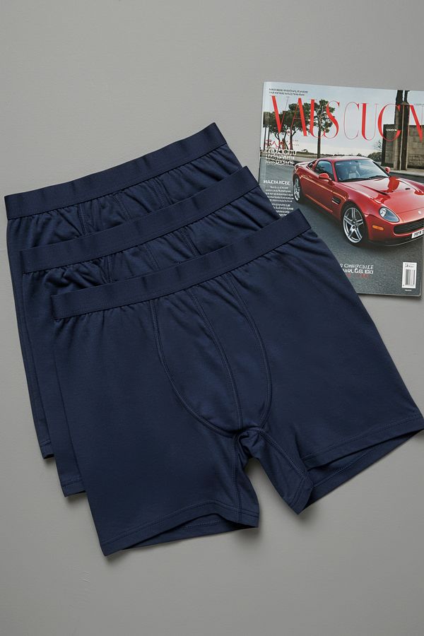 Trendyol Collection-Flache Boxershorts in Marineblau, 3er-Pack - TMNAW20BX0063 1
