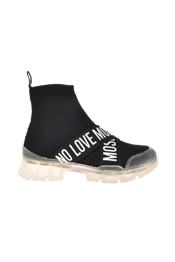 Love Moschino-SNEAKERD.TREK45 – Schwarze Herzjacke 1