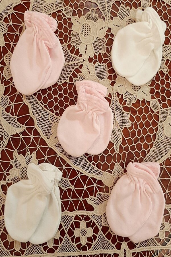 Baby Bakkal 5 Çift Pamuklu Lastikli ( 0 - 3 ) Ay Eldiven