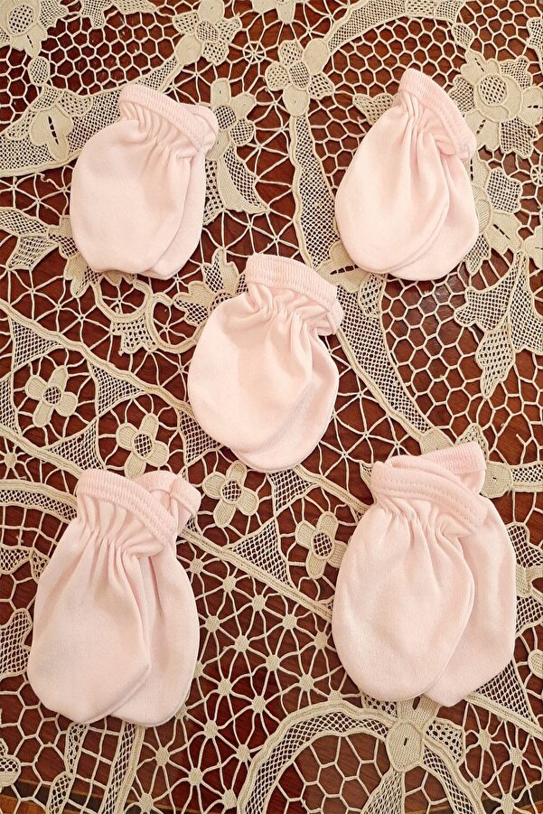 Baby Bakkal 5 Çift Pamuklu Lastikli ( 0 - 3 ) Ay Eldiven