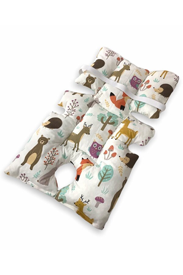 Bebek Özel Bebek Puset Ve Oto Koltuk Minderi Bel Destekli Doğa Sevimli Hayvan Desenli