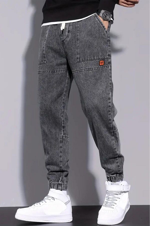 Oksit-Reax Tyso Men's Jogger Jeans - Elastic Waist and Leg, Drawstring Cut 1