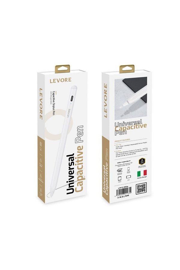 Levore-Smart Pen For Screens Touch For Writing and Drawing Compatible with iPads LTP12 - White 1