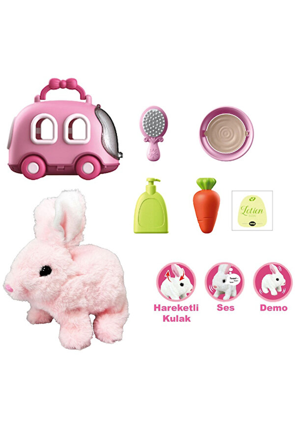 SAZE JND-6800 Taşıma Araba Çantalı Hareketli Pilli Tavşan Set