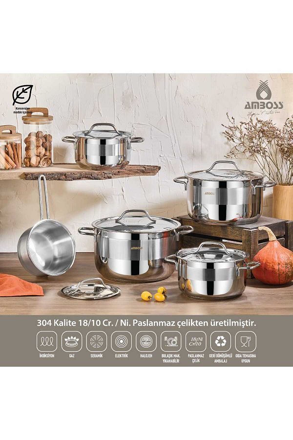 Amboss-10 Piece Stainless Steel Cookware Set 1