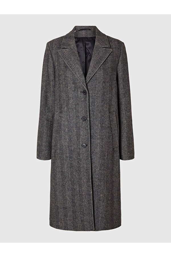 Selected Femme Langer Mantel Fischgrät- Trendyol