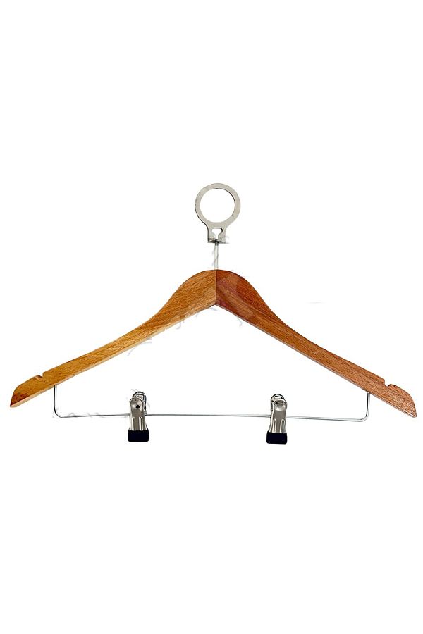 PRİVATE-50 Pcs Hotel Type Wooden Latched Skirt Pantolan Clothes Costume Hanger Original Hanger Domestic Ring Hanger 1