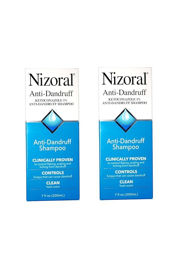 Nizoral-شامبو مضاد للقشرة يحتوي على 1% كيتوكونازول، برائحة منعشة، 7 أونصة سائلة (عبوة من قطعتين) 1