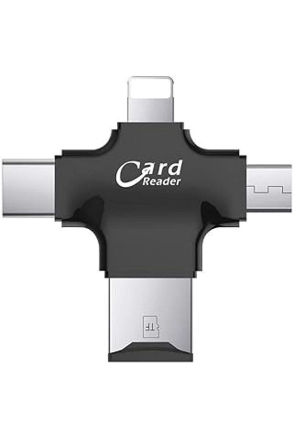cardreader-Gn-24 Otg 4 في 1 قرص فلاش USB صغير من النوع C قارئ بطاقات Micro SD لنظام IOS وiPhone وAndroid (أسود) 1