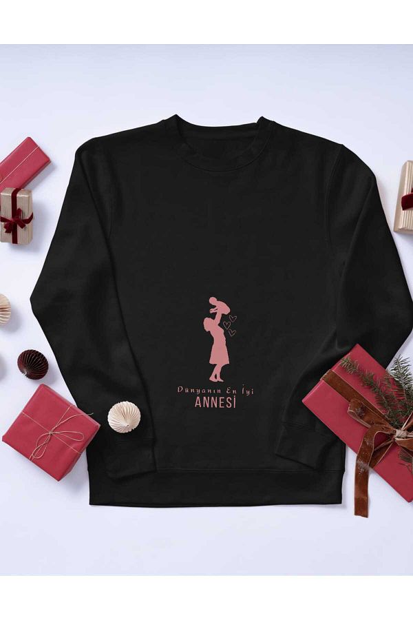 caxis-New Mothers Printed Pregnant Oversize Crew Neck Sweatshirt 1