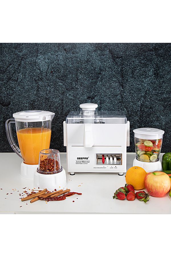 Geepas-4-in-1 Food Processor & Juicer - 1.6L Jar, 2-Speed Pulse Function for Ice Crusher | 600W 1
