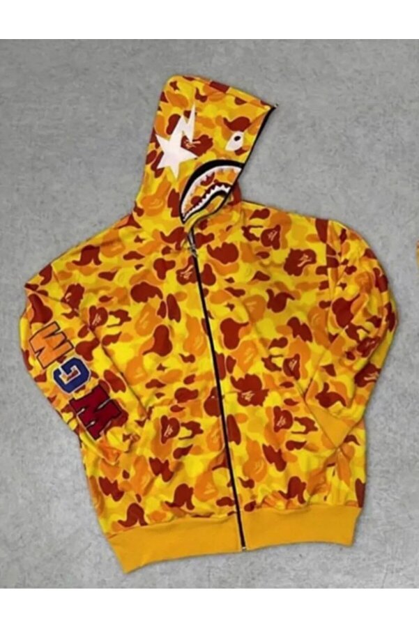 AXXAN çocuk bape  papçi tam fermuarlı kapuşonlu hırka pubg