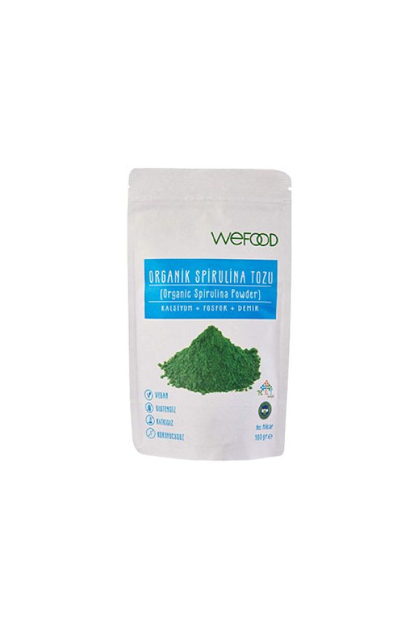 Wefood-Organic Spirulina Powder 100gr Organic Spirulina Powder + Calcium + Phosphorus + Iron 1