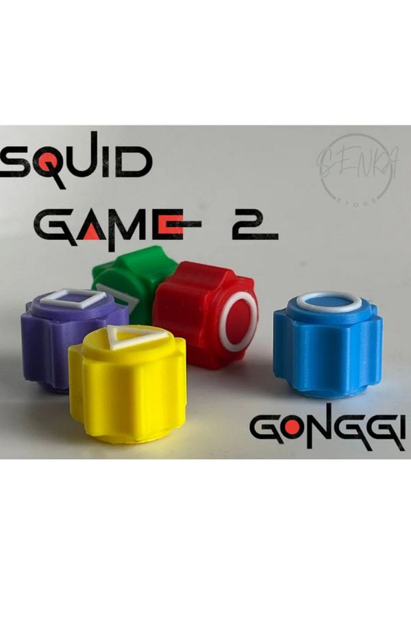 3D Craft-لعبة الحبار - 5 ألعاب حجرية ولعبة الحبار، لون Gonggi - طباعة ثلاثية الأبعاد مملوءة بالرمل بدون صندوق 1