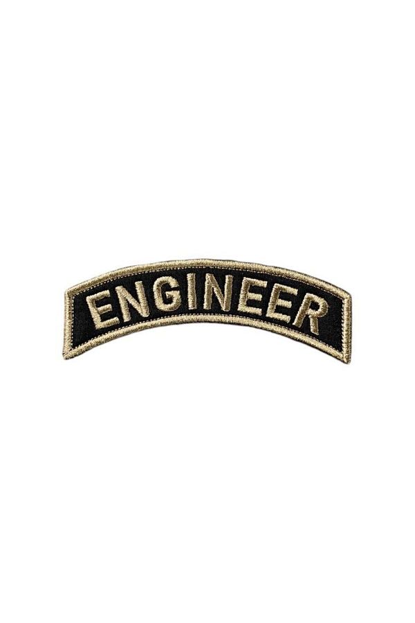 Ex Patch-Black Background Engineer Engineer Scris Patch Broderie 10 X 3 Cm 1