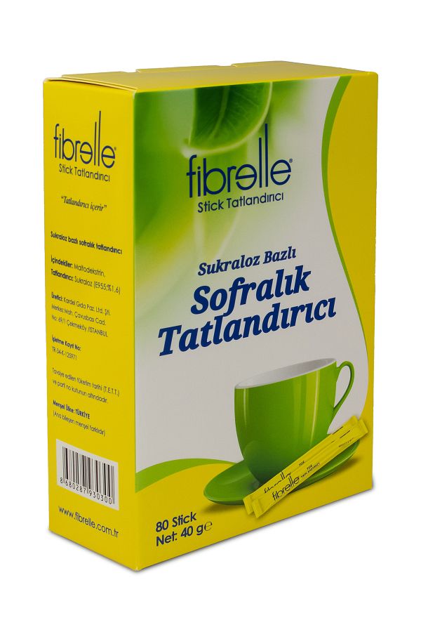 Fibrelle-Ultra Plus Sucralose Based Stick Sweetener 0.5 Gr 80 Pieces 1