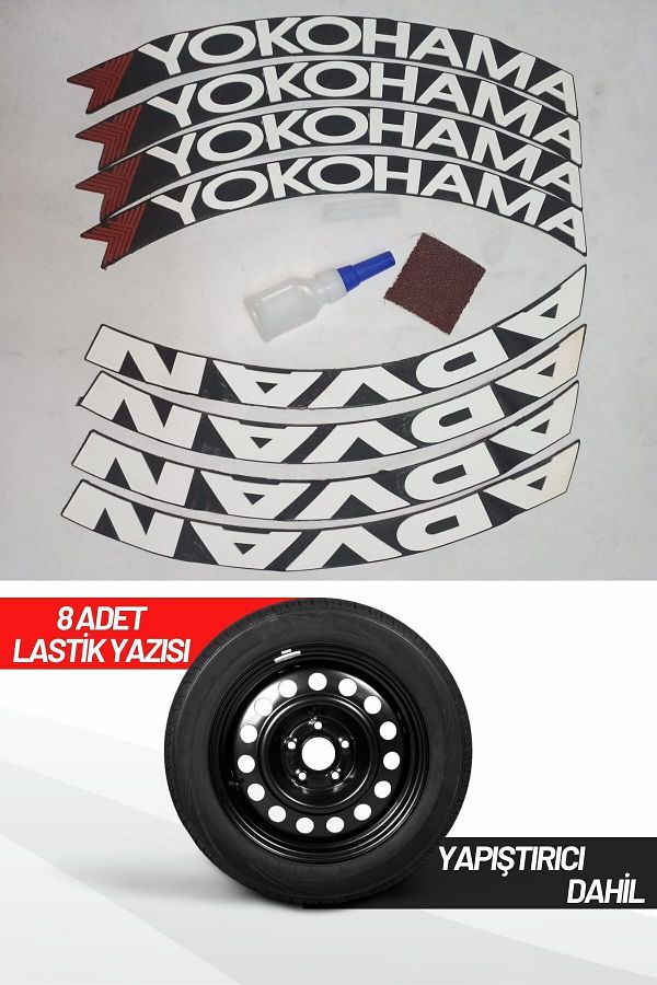 ASTUNİNG-Yokohama Advan Motociclete și Automobile Vehicule 3d Auto Anvelopă Text Autocolant Cresta 8 buc 1