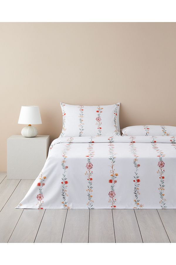 English Home-طقم غطاء لحاف مزدوج من القطن الناعم مطبوع رقميًا من رومانتيك لاين مقاس 200 × 220 سم وردي فاتح 1