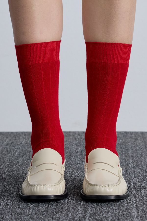 Manuka-Red Classic Corded Sock 1