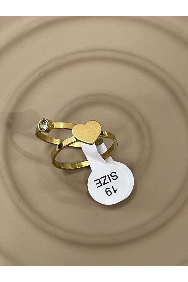 BY YASİN TOPÇU-Steel Gold Double Ring No: 19 1