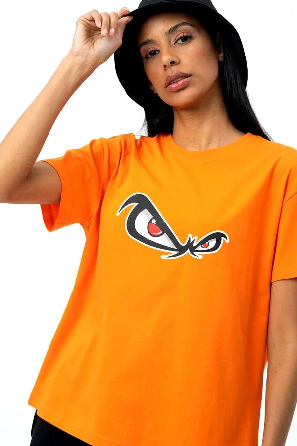 No Fear-Tricou pentru damă cu imprimeu portocaliu cu decolteu triplu - W50061 1
