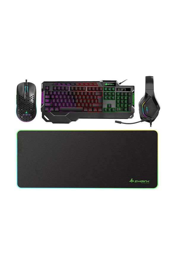 SHARX-JS4X1 4-in-1 Combo: Gaming Keyboard, RGB Mouse, Headset NC, & RGB Mouse Pad (800x400mm) 1