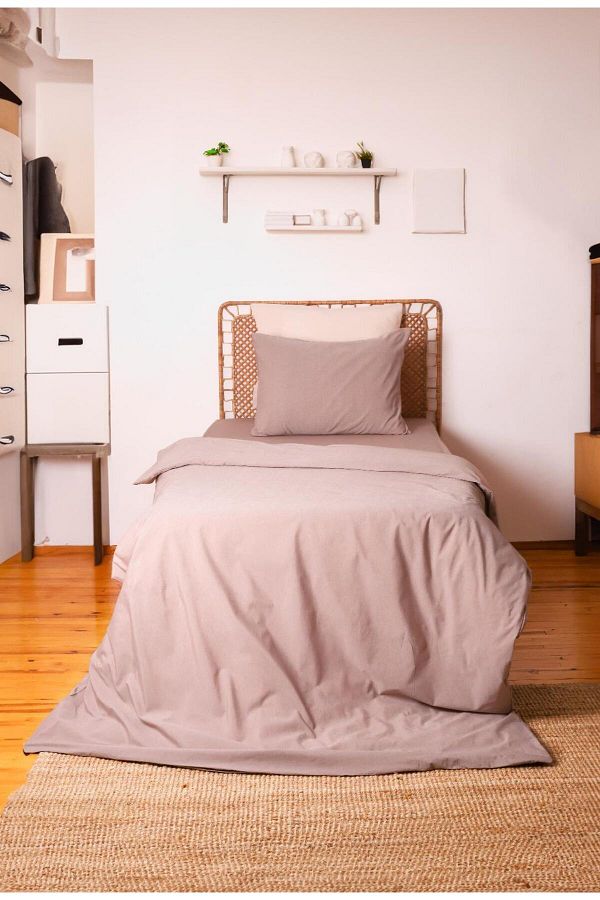 MOOSH-Single Bedding Set| Elastic Sheet| Pillow Case| 30 cm Height| Solid Color 1