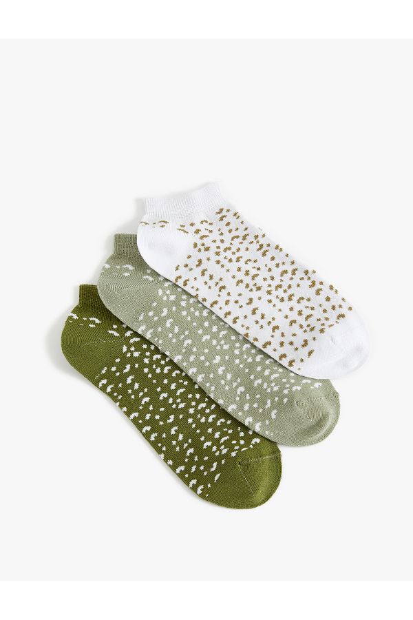 Koton-Set de 3 șosete papuci cu modele de puncte multicolore 1