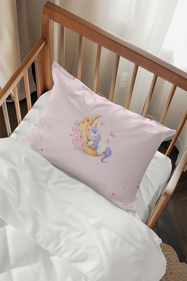 Talia Home-Pink Sleeping Unicorn Patterned 2 Pillowcases Tlayk-080 1