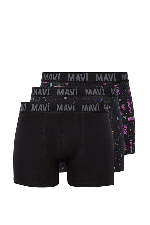 Mavi-3-teilige schwarz bedruckte Boxershorts 0911220 -900 1