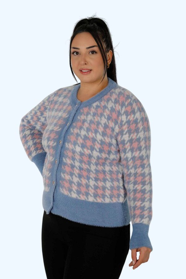 KAZEE-Angora Cardigan with Crown Pattern 1