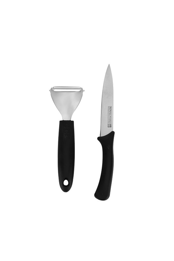 ROYALFORD-2Pcs Utility Knife Set - Knife & Peeler with Stainless Steel Sharp Blades 1
