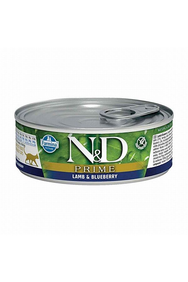 N&D-طعام القطط البالغة بدون حبوب من برايم لامب وتوت بري 70 جرام 1