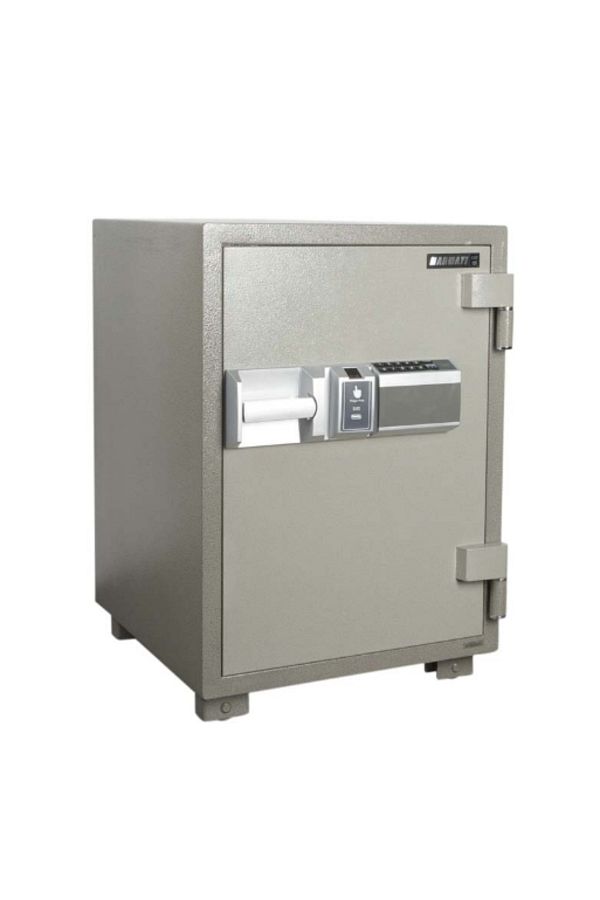 Mahmayi-Secure 105 Fingerprint Fire Safe Open With Fingerprint Or Pin And Shelves Compartment Box - (Grey) 1