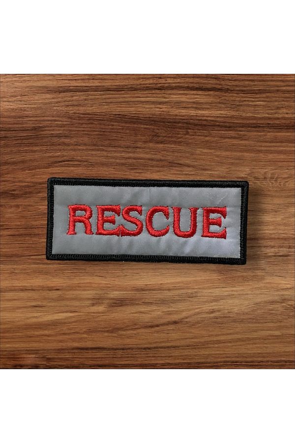 Ex Patch-Patch reflectorizant cu scris Rescue cu reflectorizant Arma 10 X 4 Cm 1
