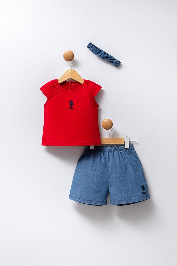U.S. Polo Assn.-يو اس بولو اسن. طفلة بدلة طفل أحمر 1
