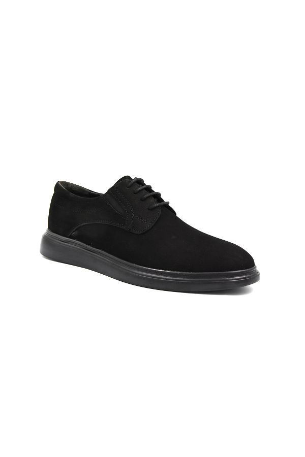 BEYAZ-Stilloni Genuine Leather Men's Casual Shoes - Poly, Light Sole, Lace-Up, Black 1