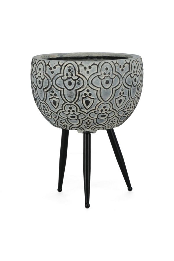 SERENE-Quick Cleaning Portable Round Planter with Tripod Stand 1