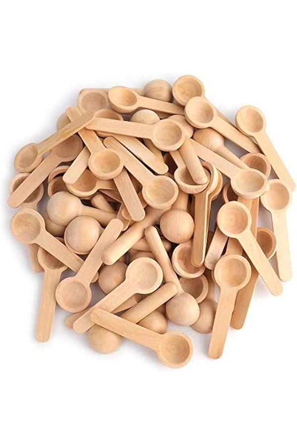 fulina-60 PCS Mini Wooden Spoons, Small Bath Salt Spoon, Baby Spoon for Spice Jars Seasoning Honey Coffee 1
